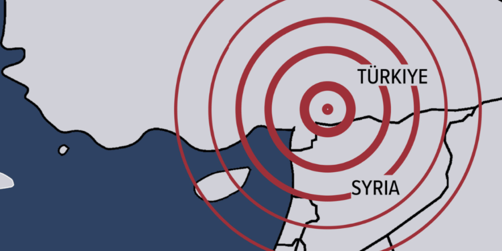 Image of earthquake zone Syria and Turkiye