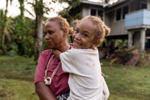Alison* and her daughter Lucy* together in their remote community in Malaita Province in the Solomon Islands. 