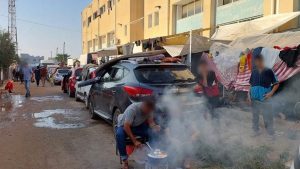 Hasan*, a staff member residing in Gaza: This is how we secure food for our families. After 15 days without bread, I finally found this and tried to make something for the children other than rice.