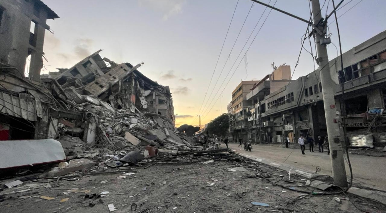 Destruction in Gaza following Israeli strike 13 May 2021